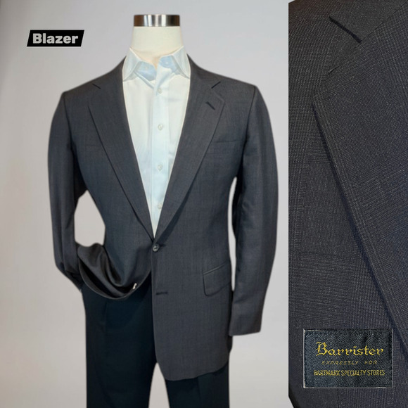 Hart Schaffner Marx Other - Vtg Hart Marx x Barrister 44L Brown Gray Tonal Ghost Glen Plaid Blazer Jacket